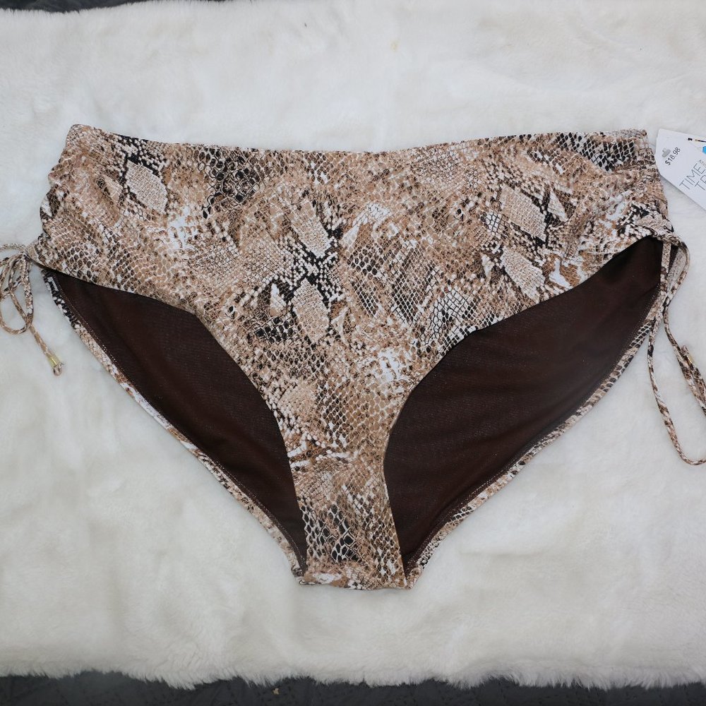 Time and Tru Snake Print Adjustable Side Tie Bikini Bottom